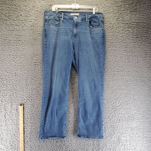 Levis Jeans Womens Size 16 Blue 505 Straight Stretch Denim Classic - Picture 5 of 13